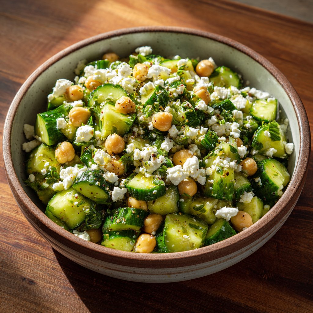 Cucumber and Bean Salad with Feta