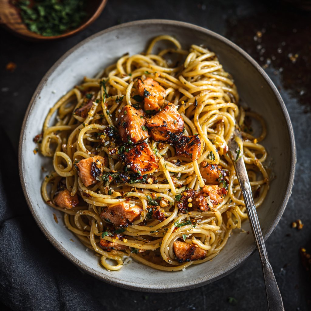 Honey Garlic Salmon Pasta