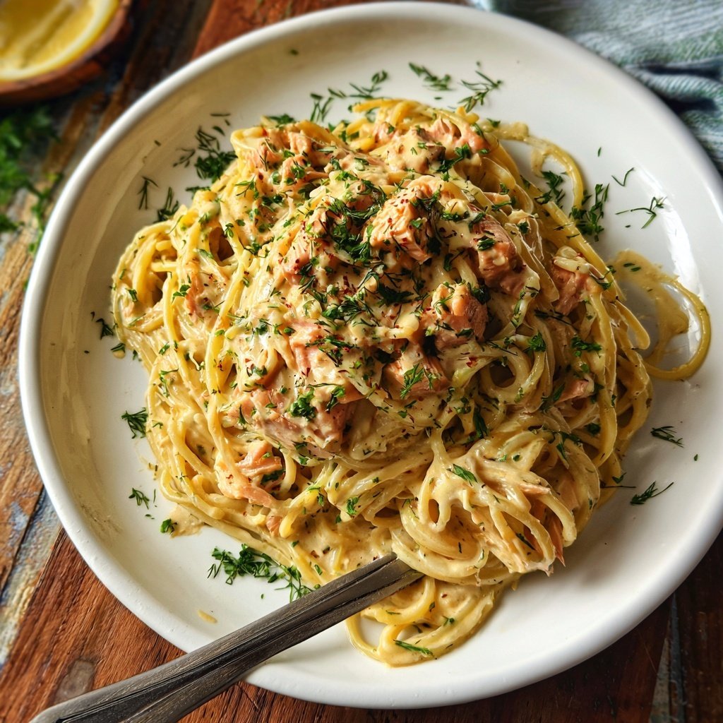 Creamy Salmon Spaghetti Delight
