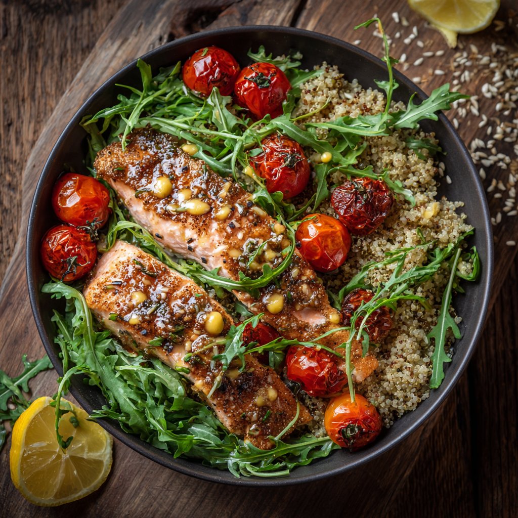 Mediterranean Salmon Grain Bowl